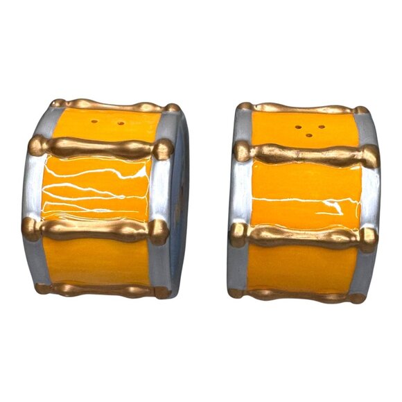 The Beatles Yellow Submarine Drum Salt & Pepper Shakers With Box Vintage NEW - Picture 4 of 6